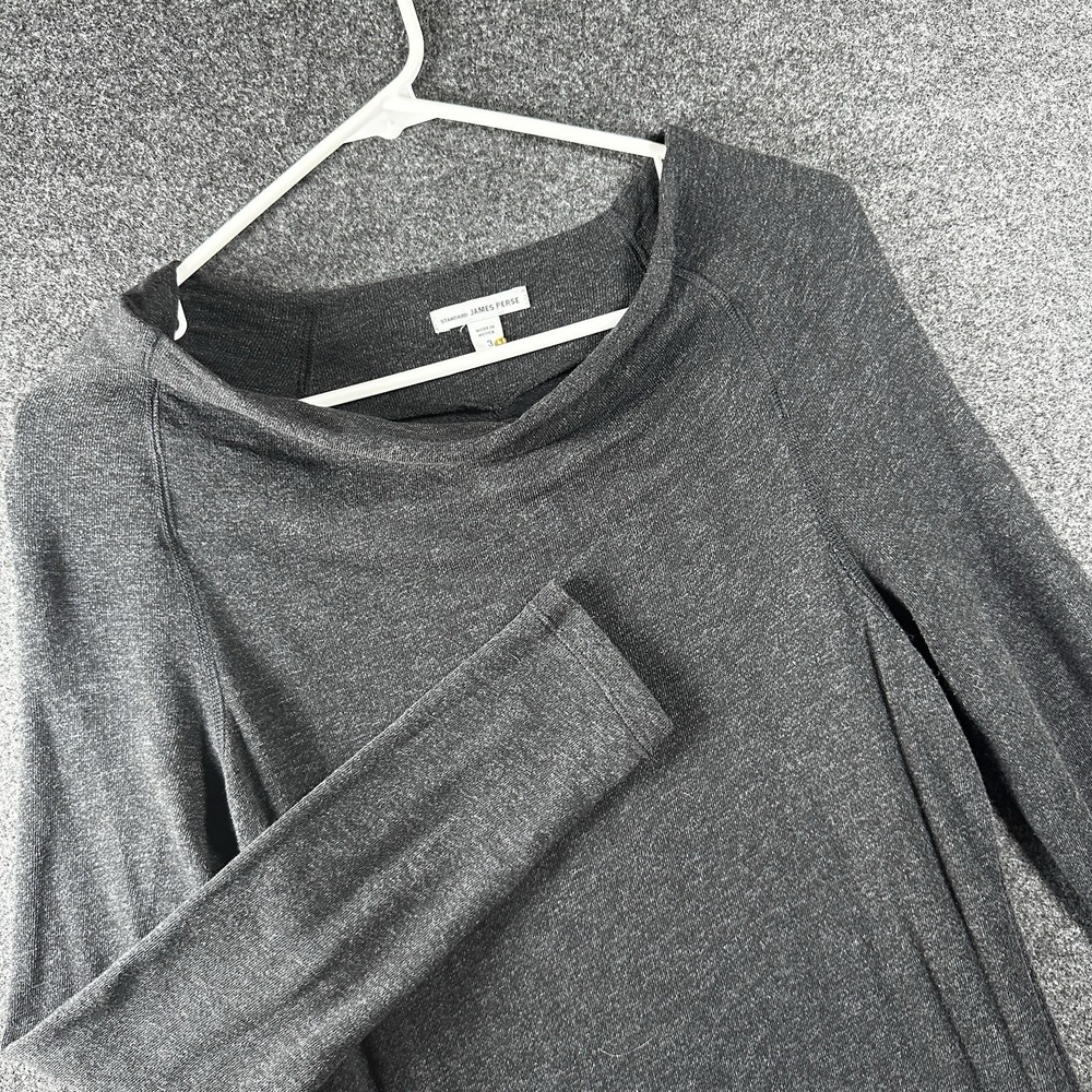 James Perse Standard Charcoal Grey Funnel Neck Long Sleeve Mini Dress sz 3